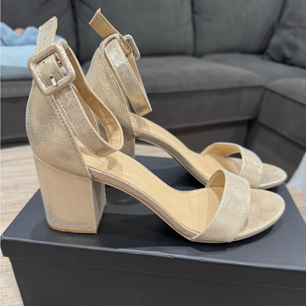 DSW Shimmering Gold Heeled Sandals